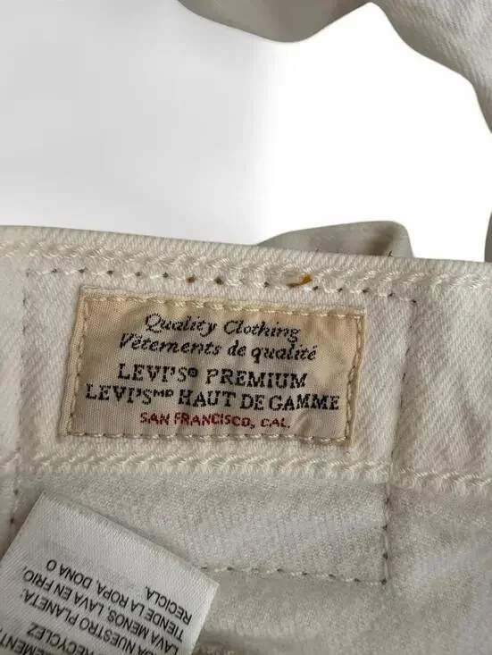 Levis Premium Ribcage Straight Ankle Jeans Women's Size 26 White W26 L27 Denim - Picture 8 of 9